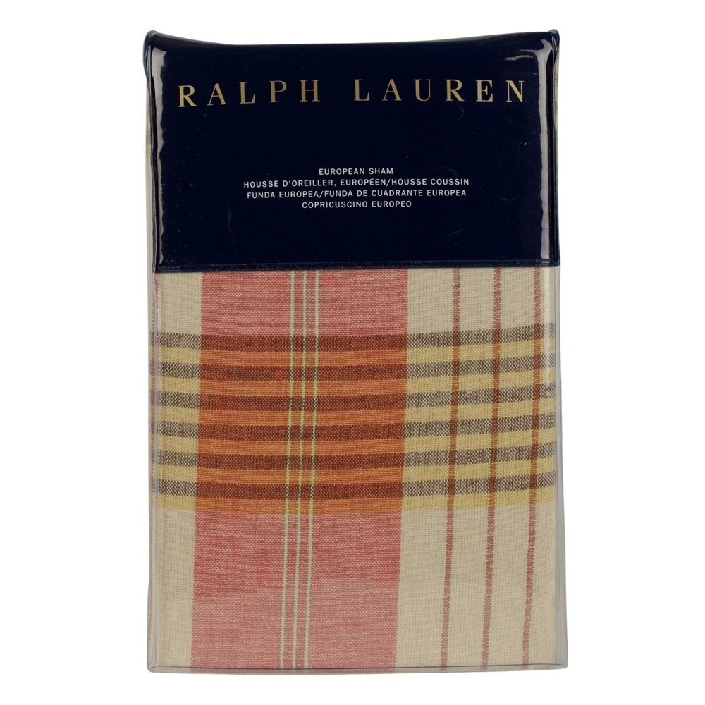 Ralph Lauren Home Camile Kieran Plaid One Euro Sham Red Multi 26 x 26 IN